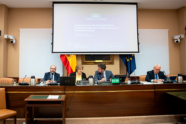 La presidenta del Tribunal de Cuentas presenta el resultado de siete informes de fiscalización y una moción ante la Comisión Mixta La presidenta del Tribunal de Cuentas presenta el resultado de siete informes de fiscalización y una moción ante la Comisión Mixta